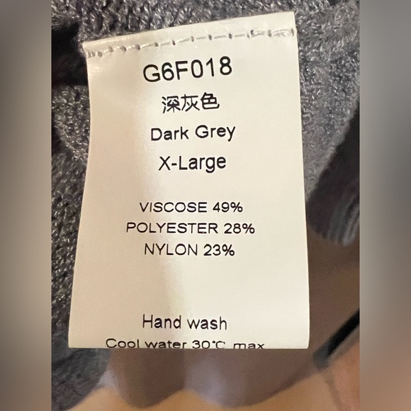 NWOT- Oversized Sweaters, Half Zip, long sleeve, grey, size large (l) - Picture 7 of 9